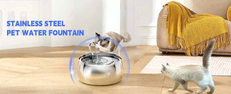4L Stainless Steel Pet Water Fountain