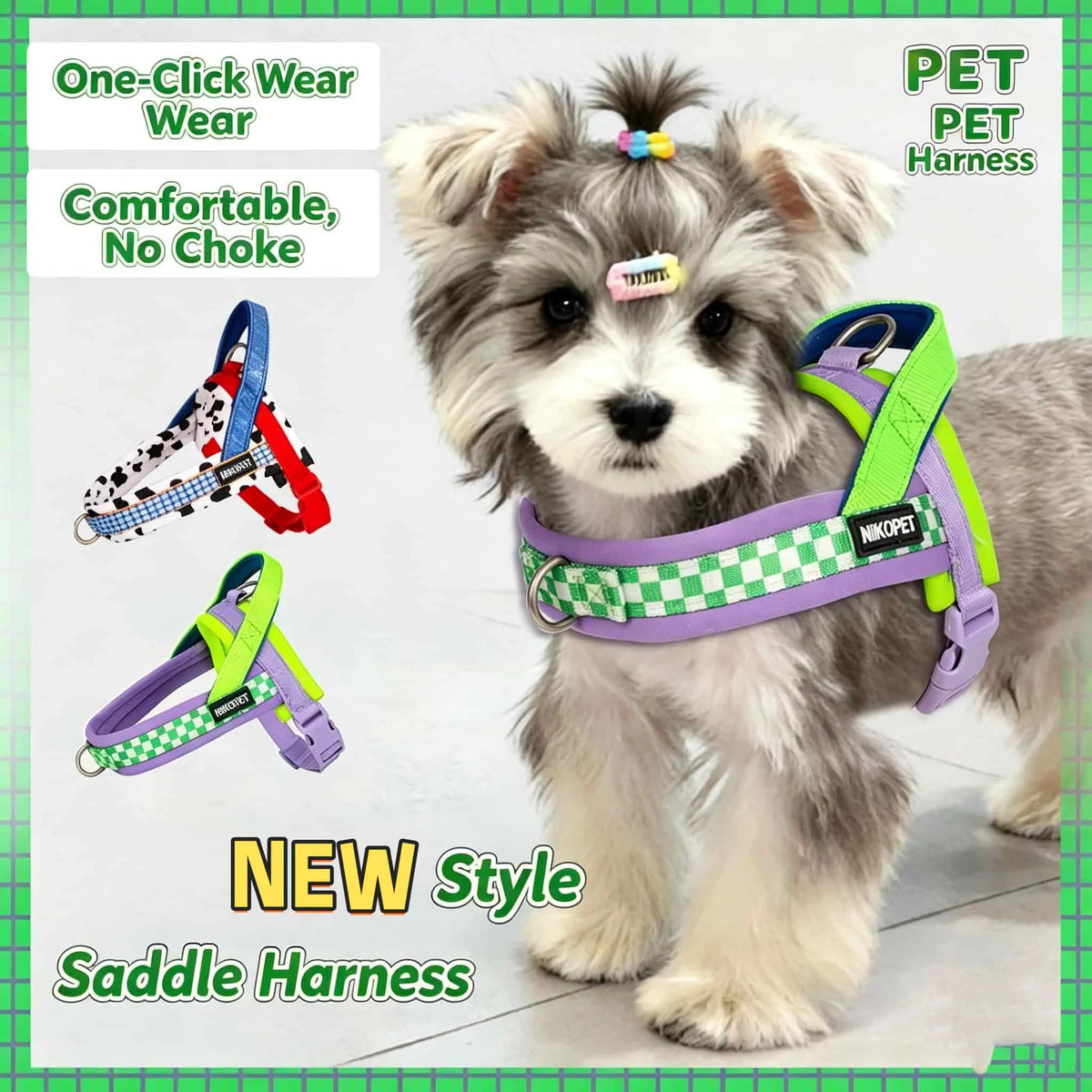 Quick-Release No-Choke Dog Harness with Dual D-Rings