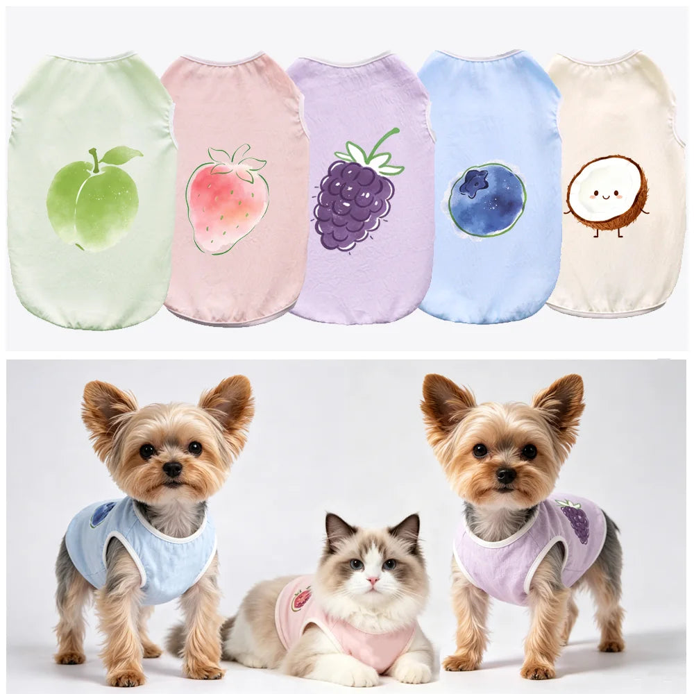 Breathable Fruit Print Pet Vest for Small Dogs and Cats