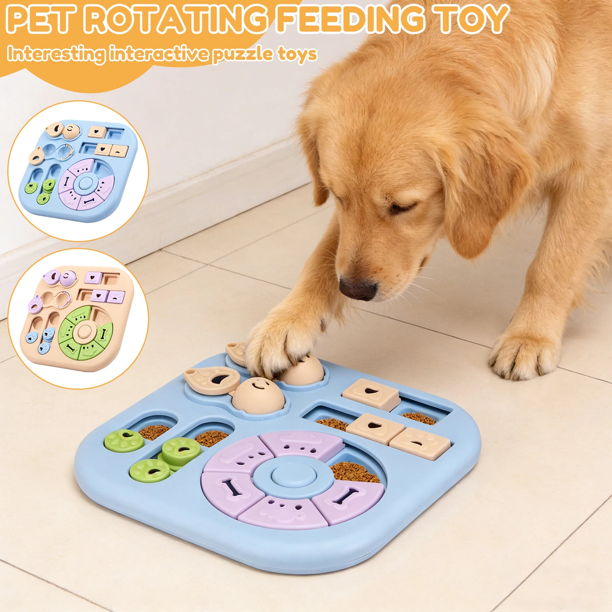 Interactive Dog Puzzle Toy with Non-Slip Base for Mental Stimulation and Slow Feeding