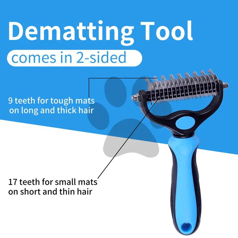 2-in-1 Pet Deshedding Brush for Dogs and Cats