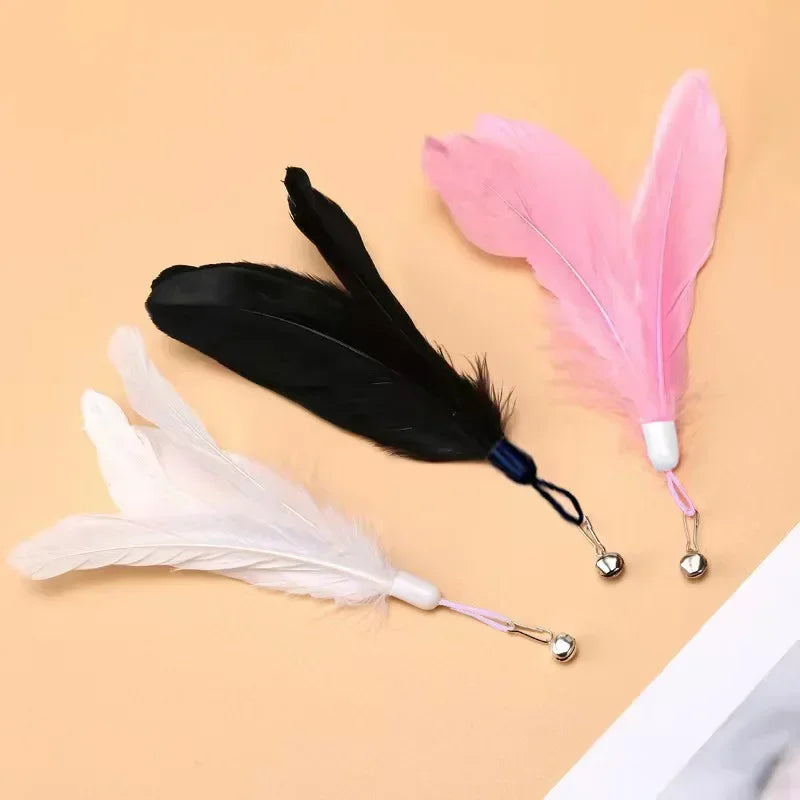 Suction Cup Cat Teaser Wand with Feather Toy and Bell
