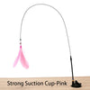 Suction Cup Cat Teaser Wand with Feather Toy and Bell