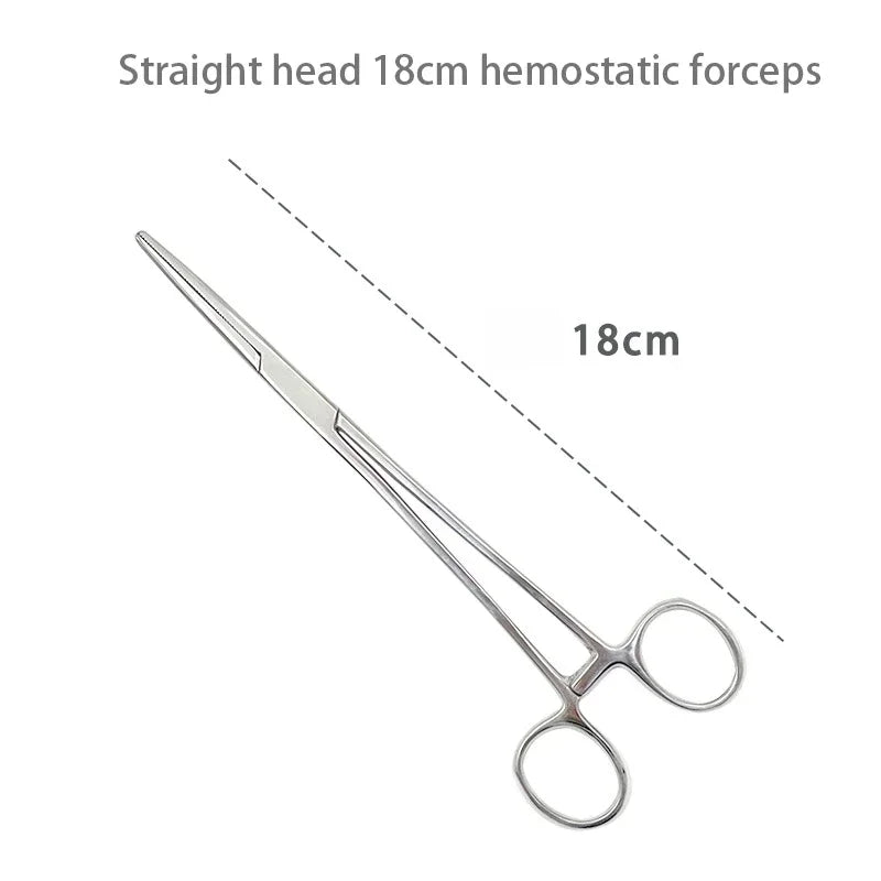Stainless Steel Locking Hemostatic Forceps with Serrated Jaws