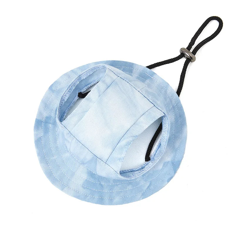 Breathable Cotton Sun Hat for Dogs and Cats with Ear Holes