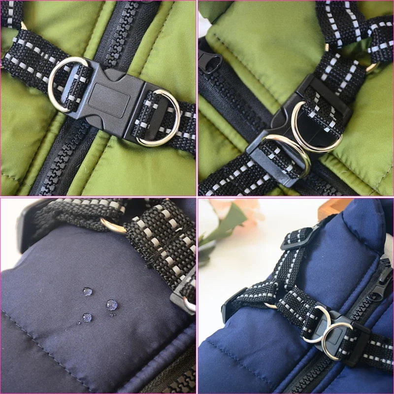 Waterproof Dog Jacket with Harness - Winter Coat for Dogs