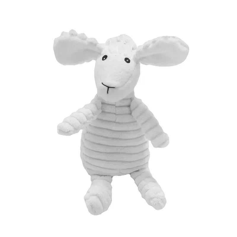 Corduroy Squeaky Plush Dog Toy - Bite-Resistant Animal Shapes