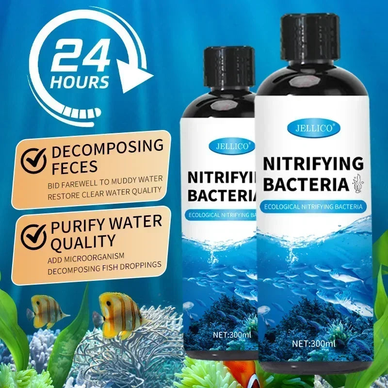 Bactéries nitrifiantes liquides 300ml pour le traitement de l'eau d'aquarium