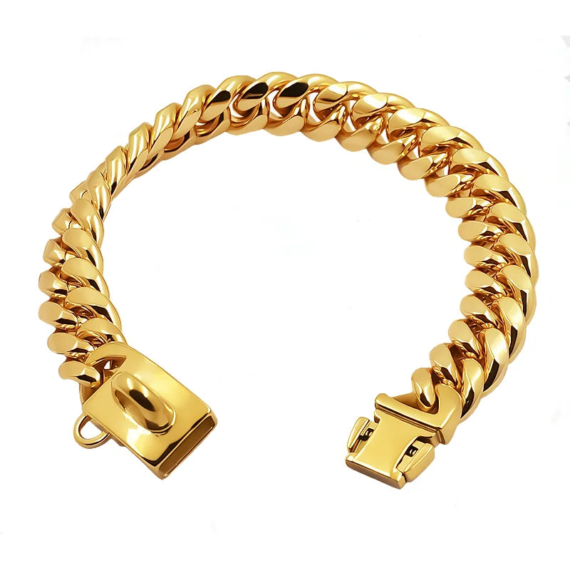 Stainless Steel Cuban Link Dog Collar
