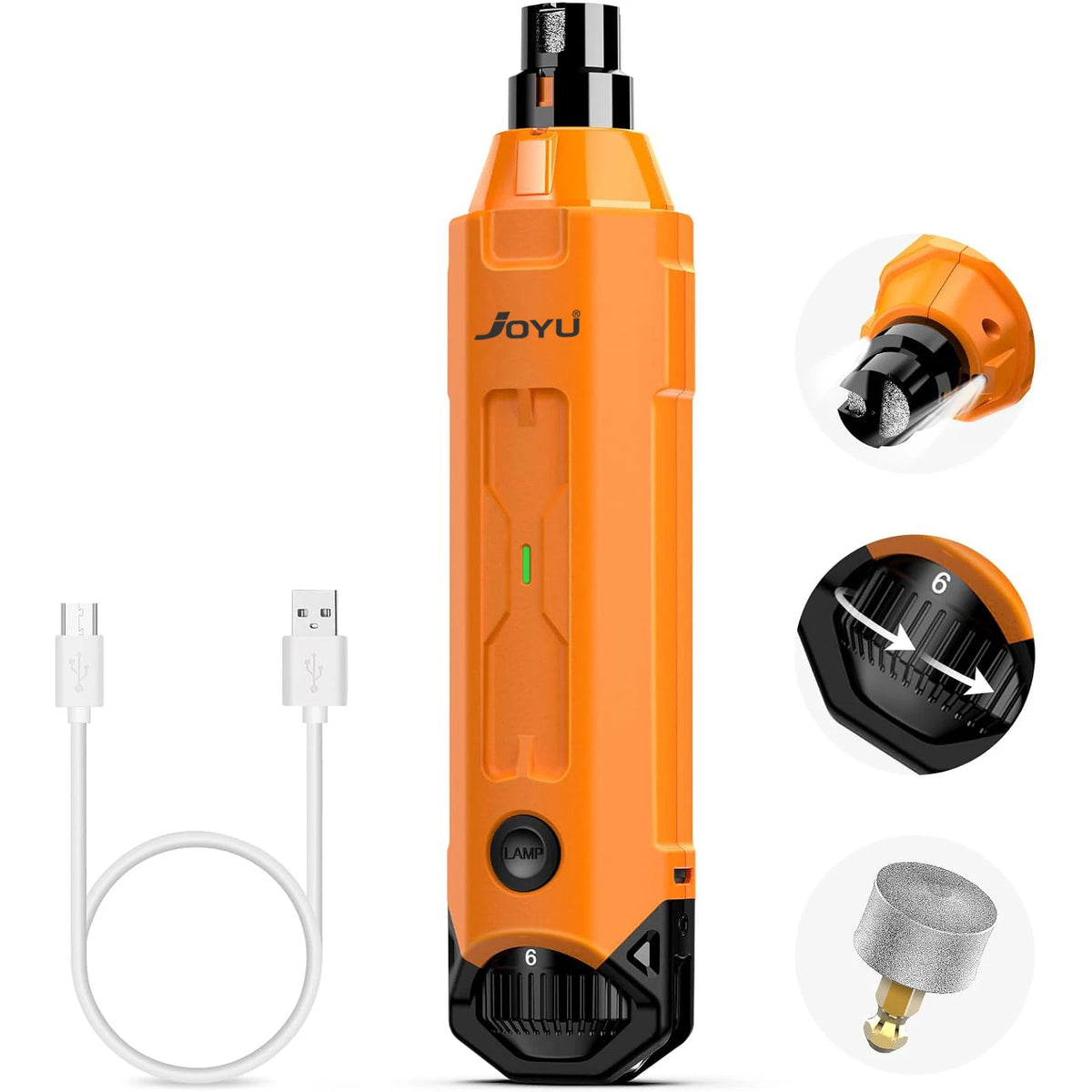 Rechargeable 6-Speed Dog Nail Grinder – Quiet & Painless Paw Care