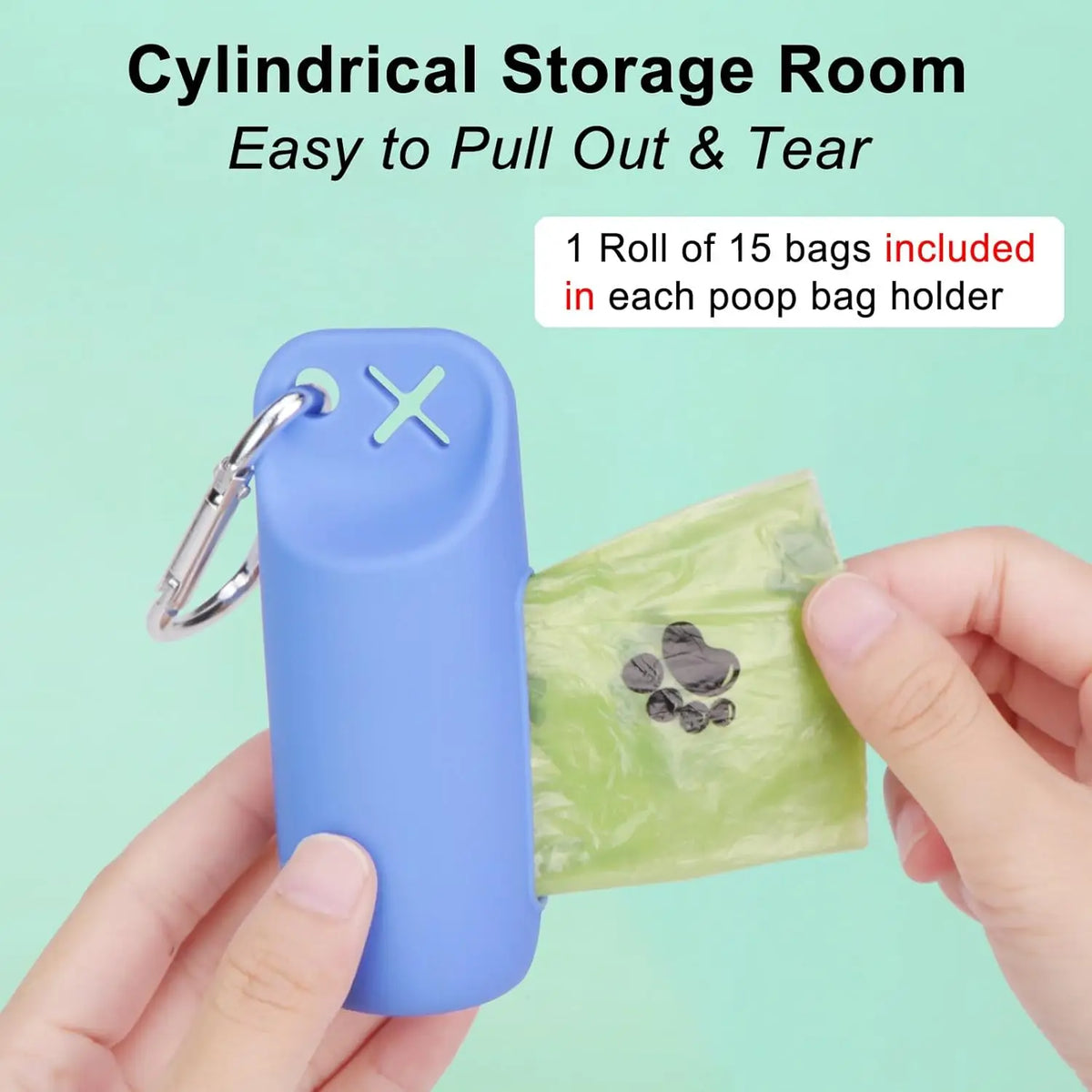 Silicone Dog Poop Bag Holder with Hanging Ring