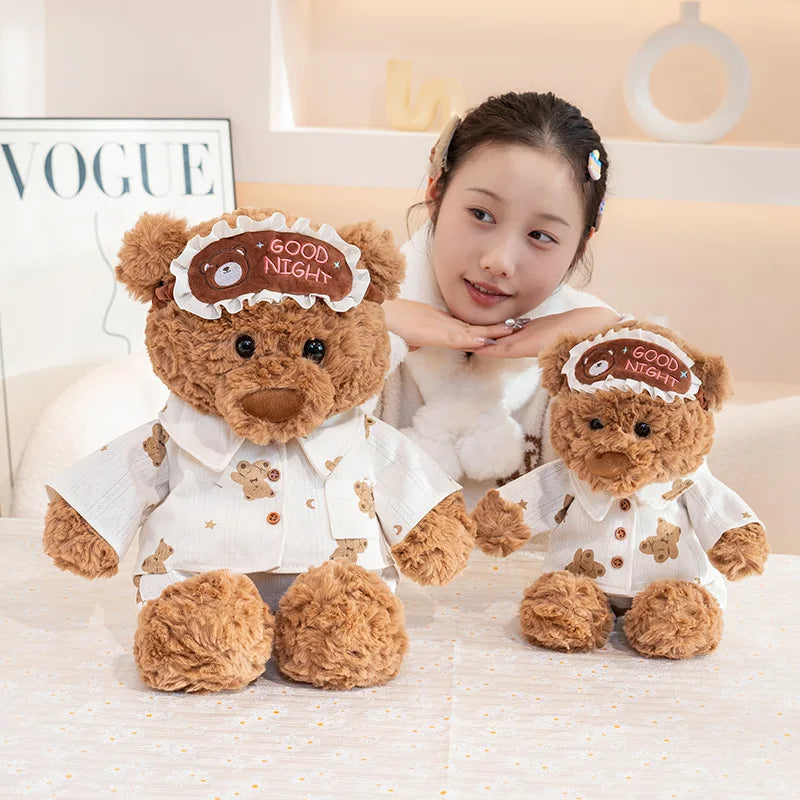 Cozy Pajama Bear Plush with Sleep Mask