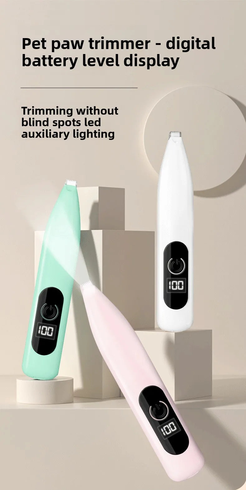 Quiet Mini Pet Hair Trimmer with Ceramic Blade