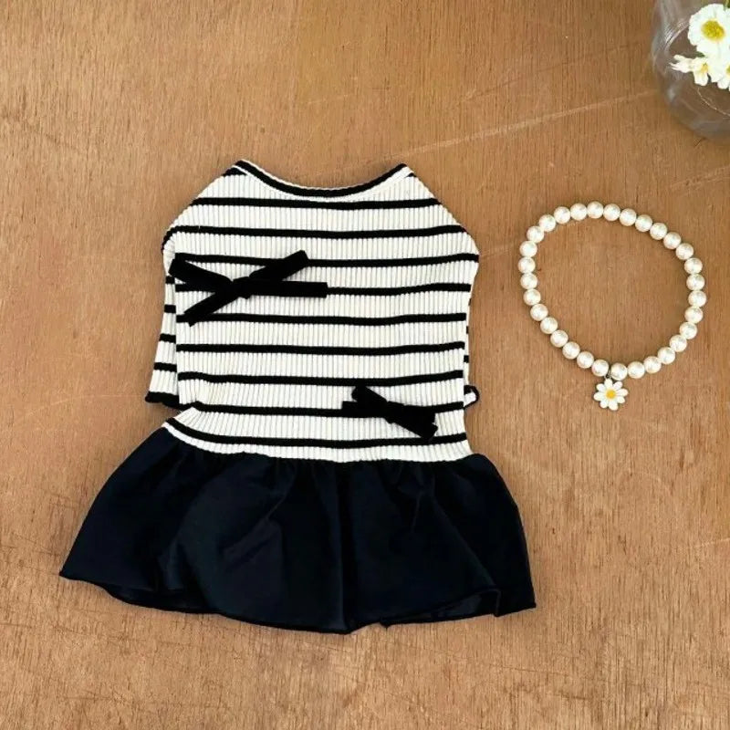 Vestido de Algodón a Rayas para Perro