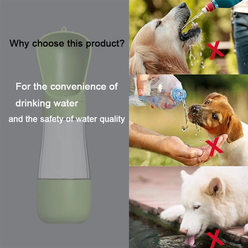 2-in-1 Portable Dog Water Bottle with Food Container