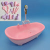 Miniature Bathroom Playset with Bathtub for Fashion Dolls