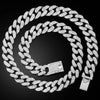 A set of dainty diamond Cuban link necklaces displayed against a black background.