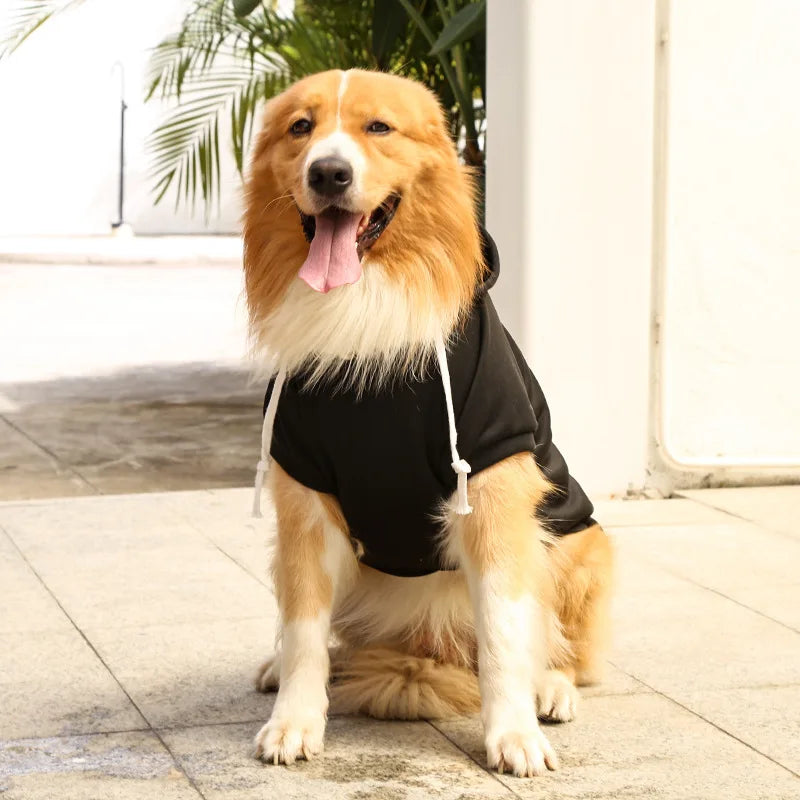 Sudadera de Fleece para Perro Grande con Capucha y Bolsillo con Cremallera