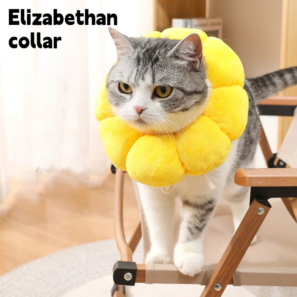 Adjustable Soft Plush Recovery Collar for Cats and Small Dogs
