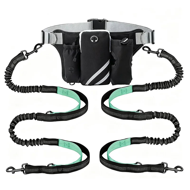 Hands-Free Reflective Dog Walking Belt with Storage Pouch