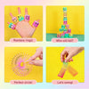 A set of colorful spring coil toys featuring rainbow-colored smiley faces and a pink circular toy.