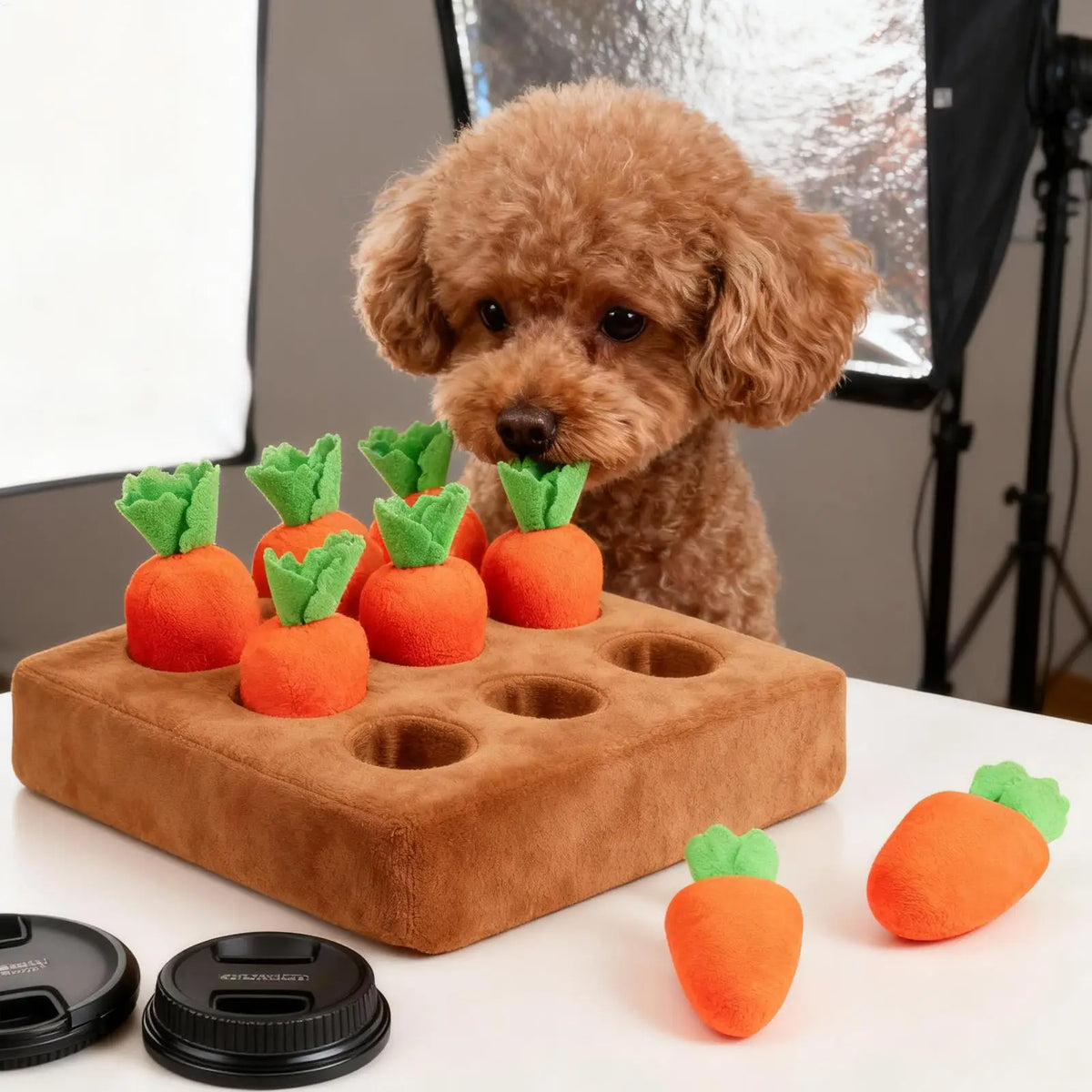 Interactive Snuffle Mat for Dogs with Carrot Toys