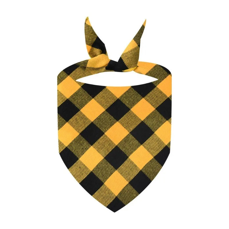 Custom Name Plaid Cotton Dog Bandana