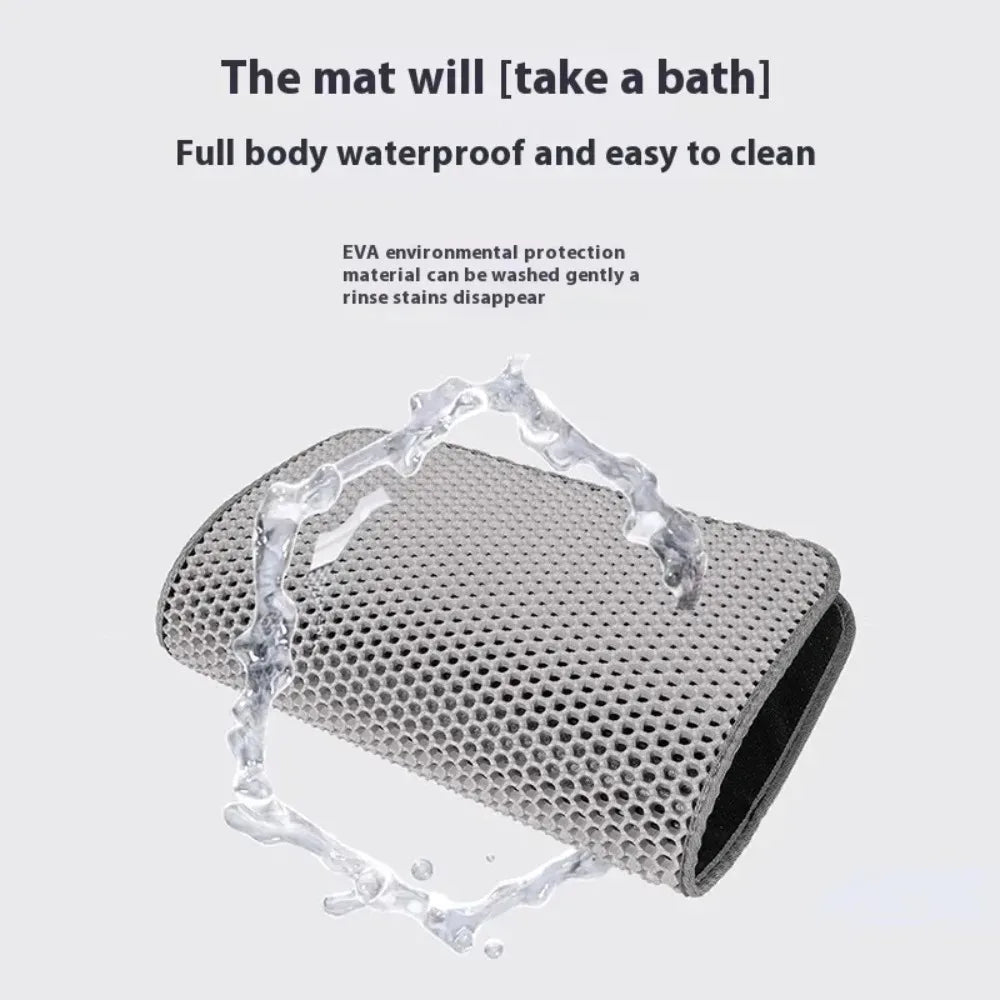 Double-Layer Waterproof Cat Litter Mat with Non-Slip Backing