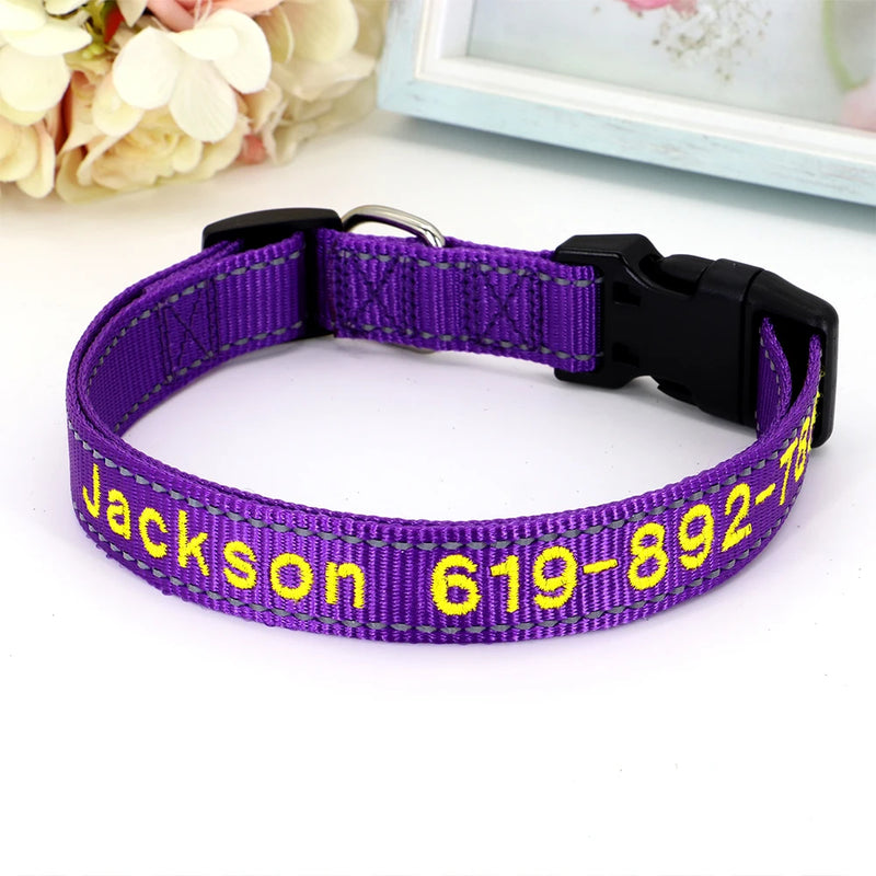 Personalisierte bestickte Nylon-Hundehalsband