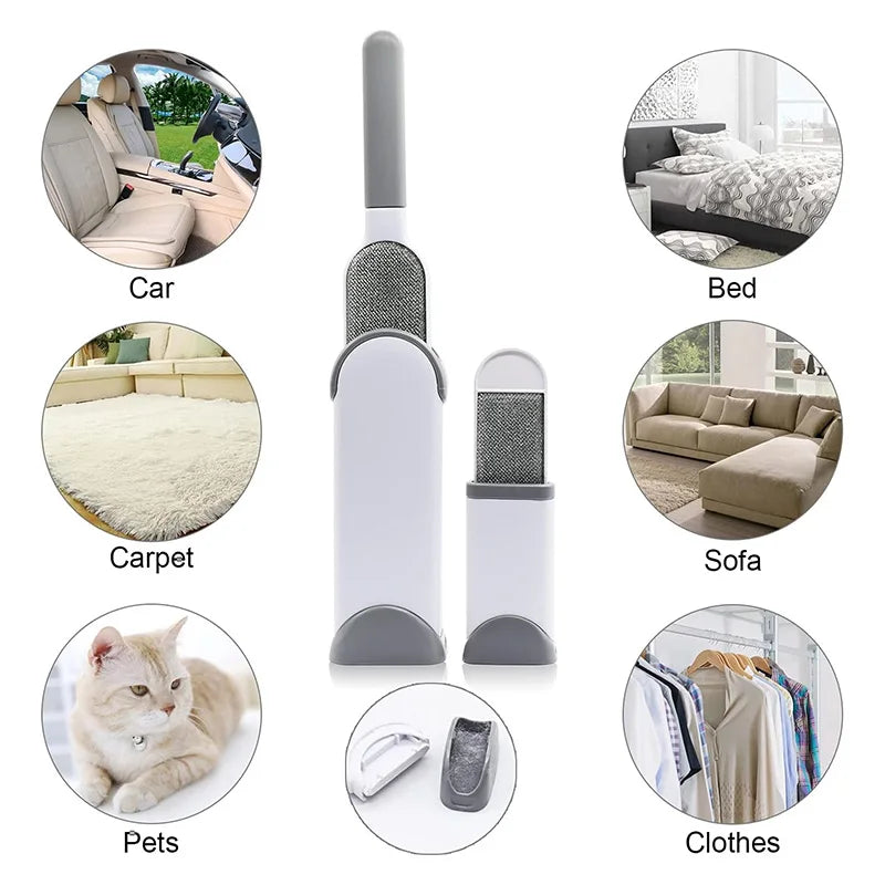 Dual-Sided Reusable Lint and Pet Hair Remover Brush