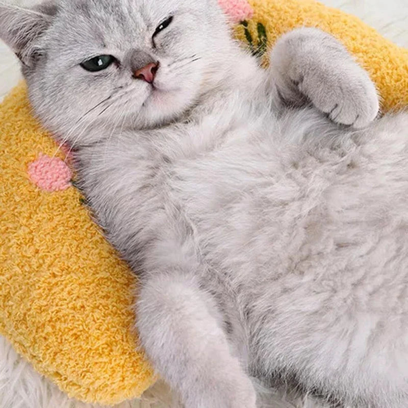 Super Soft Half Donut Cat Bed Pillow for Neck Support and Relaxation