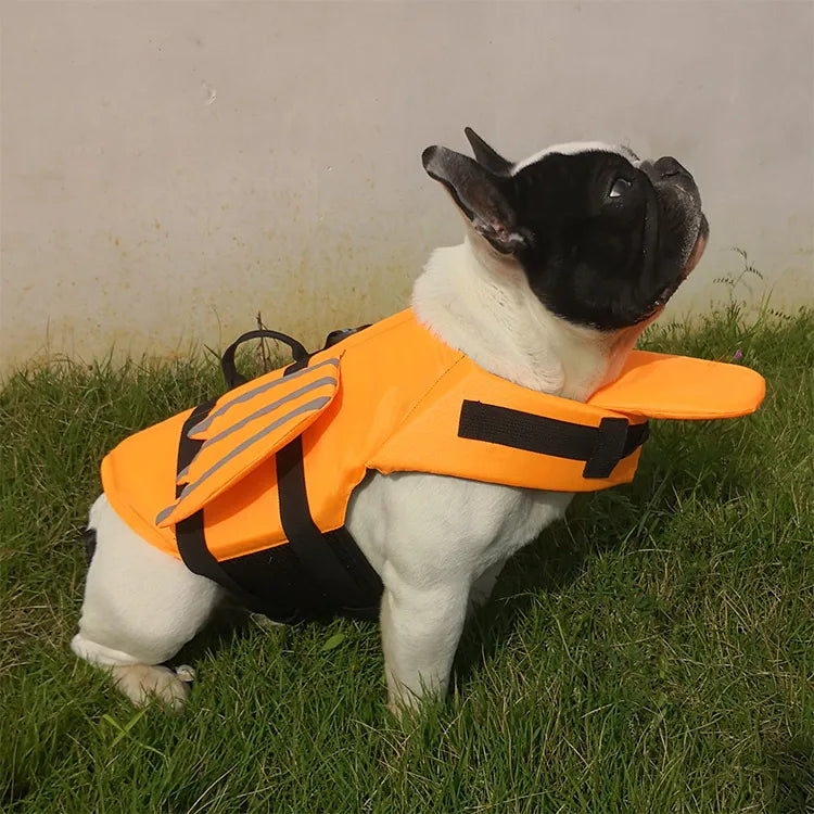 Adjustable Dog Life Jacket with Rescue Handle and High Buoyancy