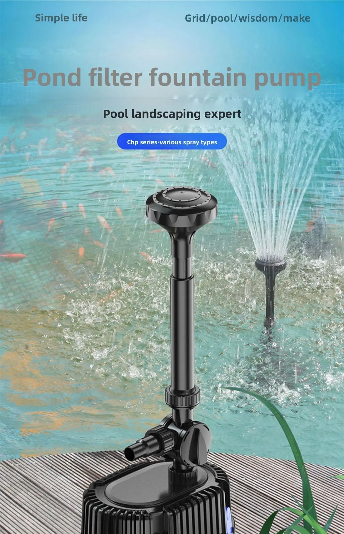 Submersible Pond Pump for Fountains, Filtration & Aeration