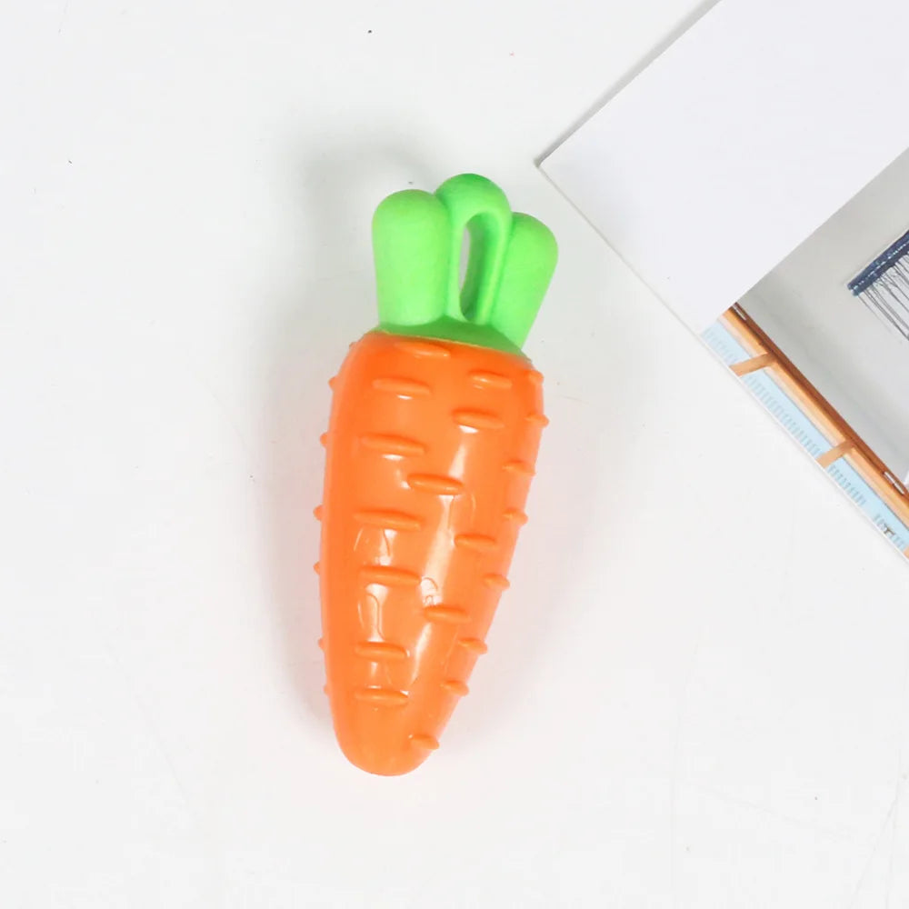 Carrot & Corn Design Dog Chew Toy with Squeaker