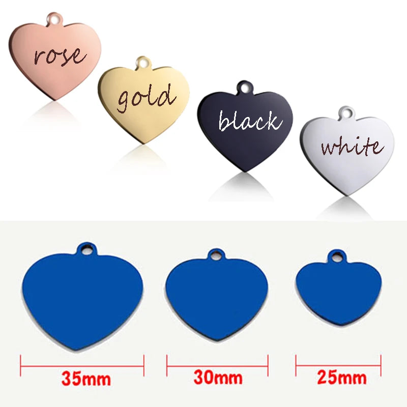 Personalized Pet ID Tag for Collar - Engraved Heart Tag