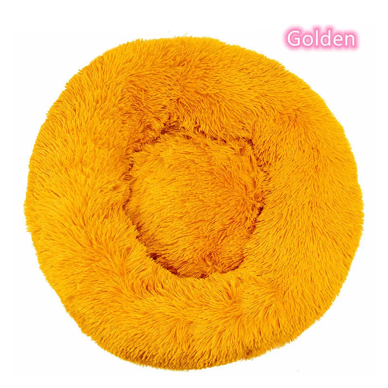 Lit Donut en Peluche Confortable pour Chat