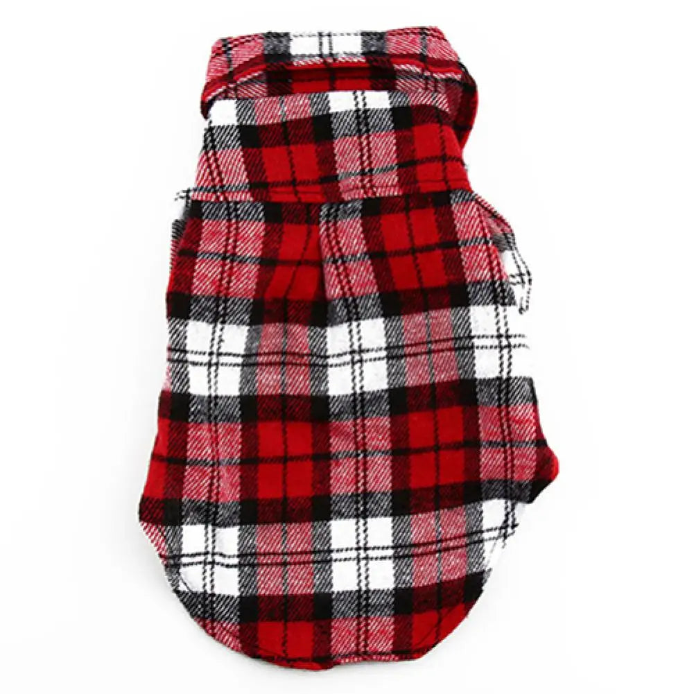 British Style Plaid Pet Shirt Jacket for Small Dogs and Kittens