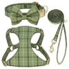 Classic Plaid Dog Collar, Harness & Leash Set with Bowtie
