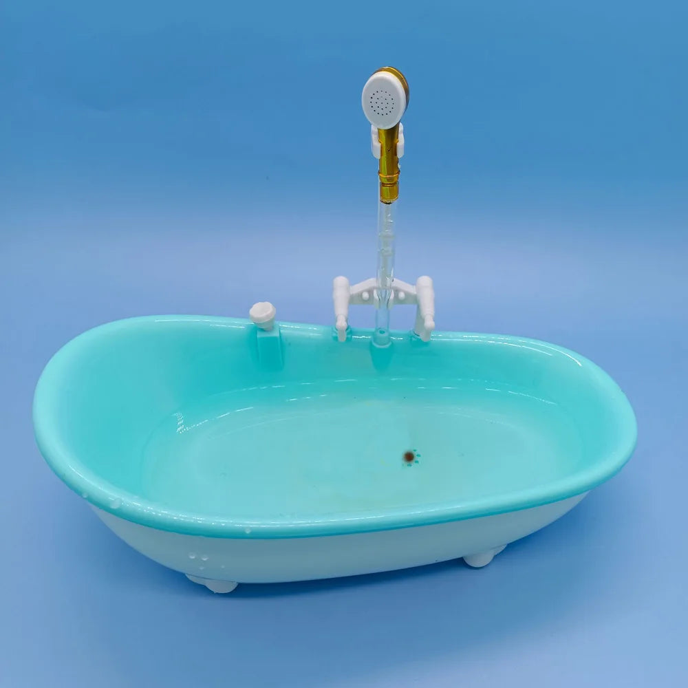 Miniature Bathroom Playset with Bathtub for Fashion Dolls