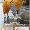 Double-Layer Waterproof Dog Raincoat with Built-in Harness and Detachable Hood