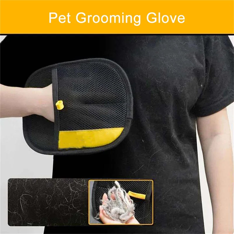 Double-Sided Pet Hair Removal and Grooming Gloves