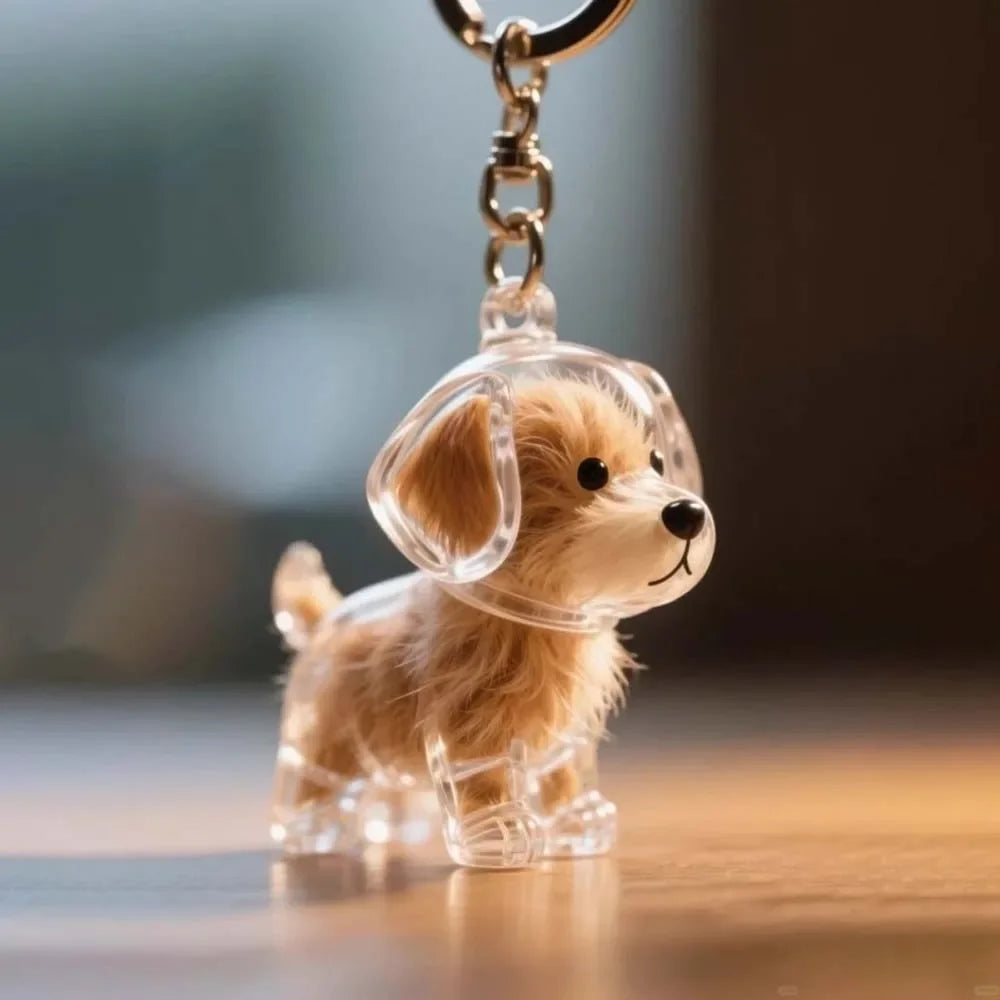 Cartoon Dog Transparent Acrylic Keychain