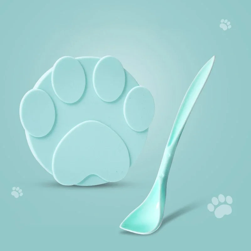 Couvercle et Cuillère en Silicone pour Nourriture pour Animaux