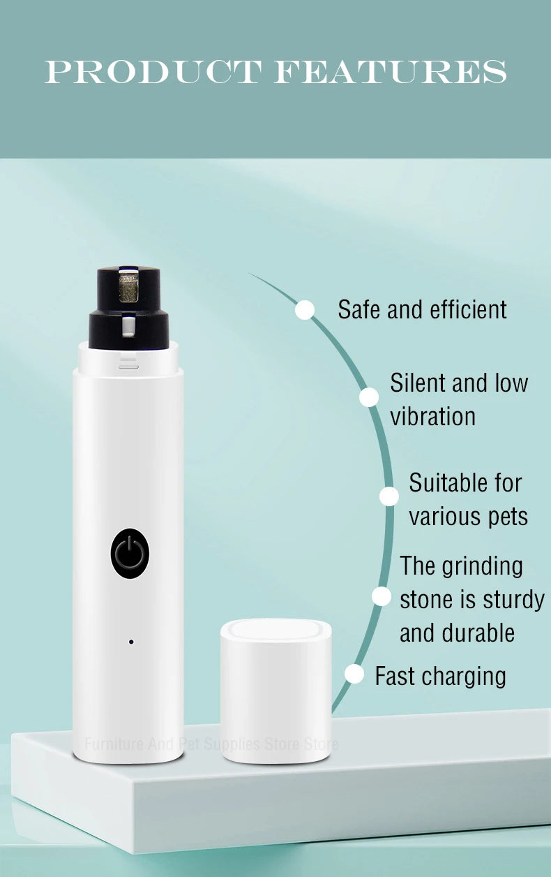 Rechargeable Electric Pet Nail Grinder with LED Light