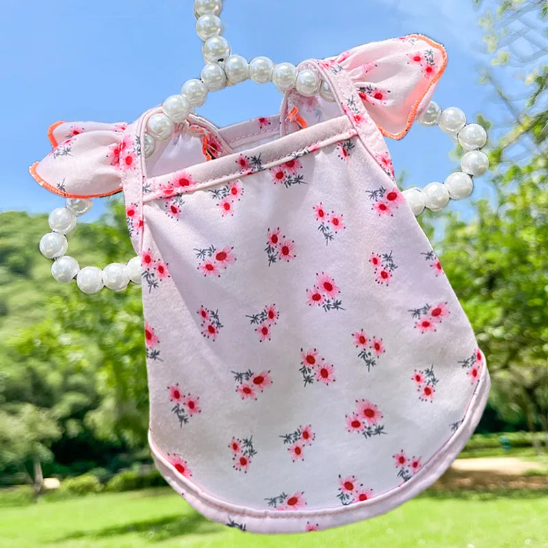 Polka Dot Summer Dog Dress with Suspender Straps