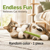 Cat Teaser Wand Set with Replacement Fleece Tops