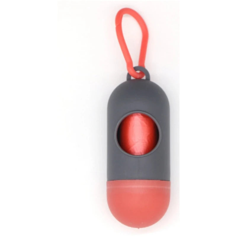 Capsule-Shaped Dog Waste Bag Dispenser with Clip