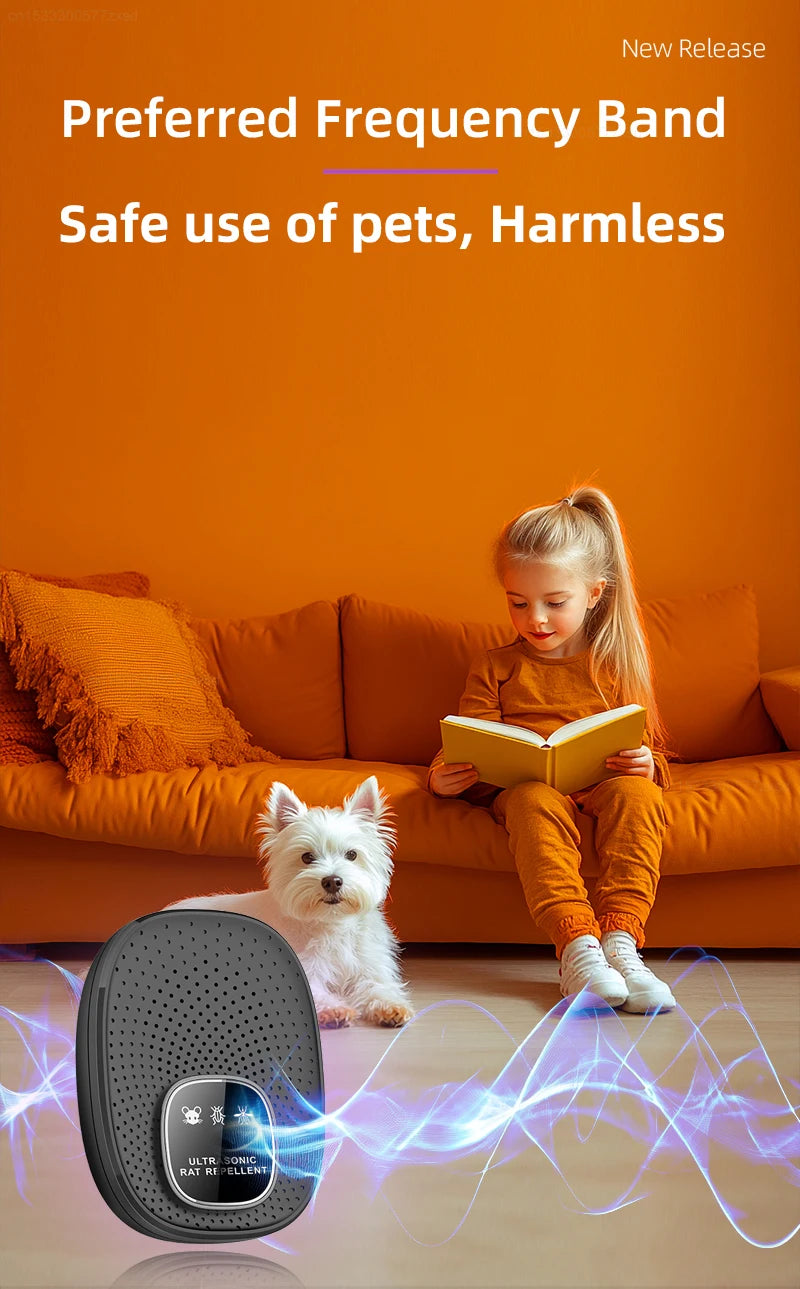 Rechargeable Ultrasonic Rodent Repeller for Home and Bedroom