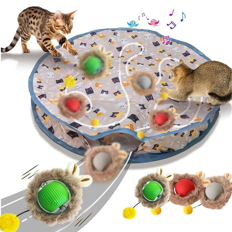 Intelligenter interaktiver Katzenspielball mit Ladeetui