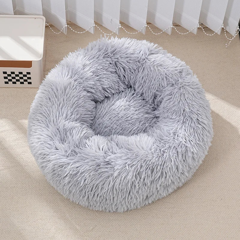 Lit pour animaux en peluche rayé et douillet